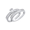 Sterling Silver Cubic Zirconia Ring - Silver Bridal Set Baguette CZs Half ET Rings - by Hearts Forever Jewellers