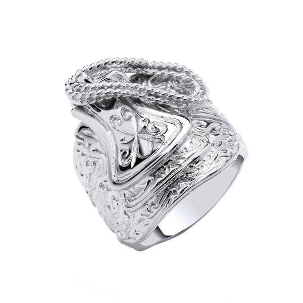 Sterling Silver Ring - Silver Gents Large Saddle Ring - by Hearts Forever Jewellers