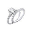 Sterling Silver Cubic Zirconia Ring - Silver Bridal Set Oval Cz Half ET Rings - by Hearts Forever Jewellers