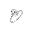 Sterling Silver Cubic Zirconia Ring - Silver Oval Cz Solitaire Ring - by Hearts Forever Jewellers