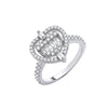 Sterling Silver Ring - Silver Heart Halo Style Ring - by Hearts Forever Jewellers