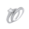 Sterling Silver Cubic Zirconia Ring - Silver Bridal Set S/S & Shoulder CZs Half ET Rings - by Hearts Forever Jewellers