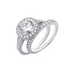 Sterling Silver Cubic Zirconia Ring - Silver Bridal Set Halo CZ Half ET Rings - by Hearts Forever Jewellers