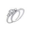 Sterling Silver Ring - Silver Bridal Set Trilogy Half ET Single Row Rings - by Hearts Forever Jewellers