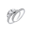 Sterling Silver Ring - Silver Bridal Set Trilogy Half ET Rings - by Hearts Forever Jewellers