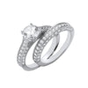 Sterling Silver Ring - Silver Bridal Set S/S Fancy Half ET Rings - by Hearts Forever Jewellers