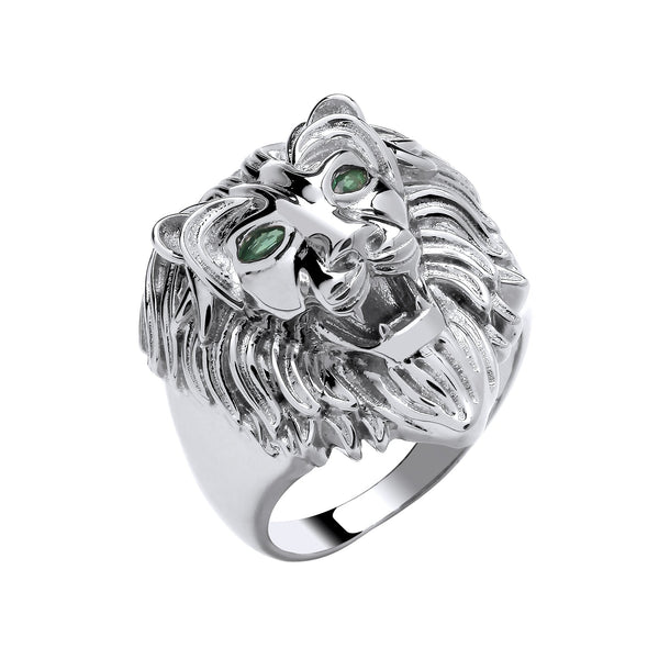 Sterling Silver Ring - Silver Lion Head Gents Ring - by Hearts Forever Jewellers