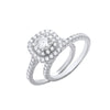 Sterling Silver Cubic Zirconia Jewellery - Silver Bridal Cushion Style Set Round CZ Centre - by Hearts Forever Jewellers