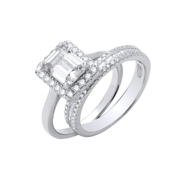 Sterling Silver Ring - Silver Solitaire & Half ET Bridal Set Rings - by Hearts Forever Jewellers