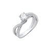 Sterling Silver Ring - Silver Entwined Split Shank Solitaire Ring - by Hearts Forever Jewellers