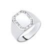 Sterling Silver Cubic Zirconia Ring - Silver CZs Signet Gents Ring - by Hearts Forever Jewellers