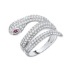 Sterling Silver Cubic Zirconia Ring - Silver CZ Snake Ring - by Hearts Forever Jewellers