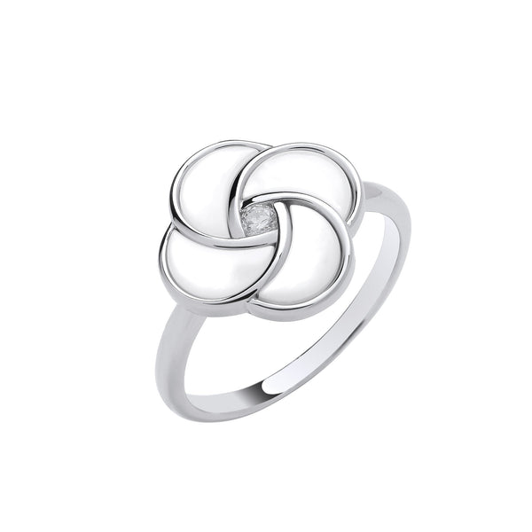 Sterling Silver Ring - Silver White Shell Swirl Ring - by Hearts Forever Jewellers