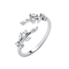Sterling Silver Cubic Zirconia Ring - Silver Cross-Over Olive Tree CZs Ring - by Hearts Forever Jewellers