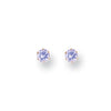 Cubic Zirconia Earrings - Y/G 3mm Claw Set Lavander Cz Studs - by Hearts Forever Jewellers