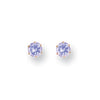 Cubic Zirconia Earrings - Y/G 4mm Claw Set Lavander Cz Studs - by Hearts Forever Jewellers