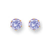 Cubic Zirconia Earrings - Y/G 6mm Claw Set Lavander Cz Studs - by Hearts Forever Jewellers