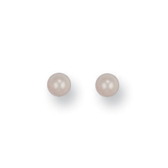 Pearl Earrings - Y/G 4mm Cultured Pearl Studs - by Hearts Forever Jewellers
