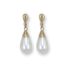 Pearl Earrings - Y/G Simulated Pearl Drop Studs - by Hearts Forever Jewellers