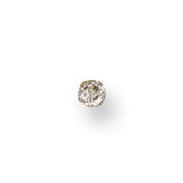Cubic Zirconia Earrings - Y/G Claw Set Cz Nose Stud - by Hearts Forever Jewellers