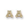 Cubic Zirconia Earrings - Y/G Cz Teddy Bear Studs - by Hearts Forever Jewellers