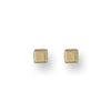 Earrings - Y/G 3mm Square Cube Studs - by Hearts Forever Jewellers