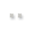 Earrings - W/G 4mm Square Cube Studs - by Hearts Forever Jewellers