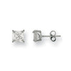 Cubic Zirconia Earrings - W/G 6mm Claw Set Princess Cut Cz Studs - by Hearts Forever Jewellers