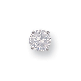 Cubic Zirconia Earrings - W/G Gents Claw Set 6mm CZ MAN Stud - by Hearts Forever Jewellers