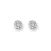 Cubic Zirconia Earrings - W/G 6mm Rubover Set Cz Studs - by Hearts Forever Jewellers