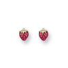Earrings - Y/G Enamelled Strawberry Studs - by Hearts Forever Jewellers