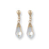 Earrings - Y/G White Austrian Crystal Drop Studs - by Hearts Forever Jewellers