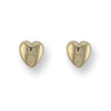 9k Yellow Gold Earrings - 9ct Y/G Heart Studs - by Hearts Forever Jewellers