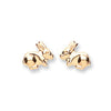 9k Yellow Gold Earrings - 9ct Y/G Rabbit Studs - by Hearts Forever Jewellers