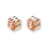 9k Yellow Gold Earrings - 9ct Y W & R/G Fancy Knot Studs - by Hearts Forever Jewellers