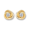 9k Yellow Gold Cubic Zirconia Earrings - 9ct Gold Cz Knot Studs - by Hearts Forever Jewellers