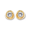 9k Yellow Gold Cubic Zirconia Earrings - 9ct Gold Medium Cz Knot Studs - by Hearts Forever Jewellers