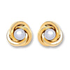 9k Yellow Gold Pearl Earrings - 9ct Gold Simulated Pearl Knot Studs - by Hearts Forever Jewellers
