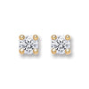9k Yellow Gold Cubic Zirconia Earrings - 9ct Gold 4.0mm Round Brilliant CZ Studs - by Hearts Forever Jewellers