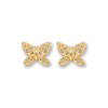 9k Yellow Gold Earrings - 9ct Gold Butterfly Studs - by Hearts Forever Jewellers
