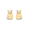 9k Yellow Gold Earrings - 9ct Y/G Cat Studs - by Hearts Forever Jewellers