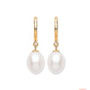 9k Yellow Gold Pearl Earrings - 9ct Y/G Freshwater Pearl Drop Studs - by Hearts Forever Jewellers