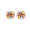 9k Yellow Gold Earrings - 9ct Y, W & R/G Tight Knot Studs - by Hearts Forever Jewellers