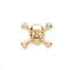 9k Yellow Gold Earrings - 9ct Y/G Skull & Crossbones Single Stud for Men - by Hearts Forever Jewellers