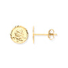 9k Yellow Gold Earrings - 9ct Y/G 6.6mm Saint Christopher Studs - by Hearts Forever Jewellers