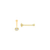 9k Yellow Gold Cubic Zirconia Earrings - 9ct Y/G Round Cz Nose Pin Stud - by Hearts Forever Jewellers