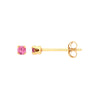 9k Yellow Gold Earrings - 9ct Y/G 2mm Claw Set Pink Crystal Studs - by Hearts Forever Jewellers
