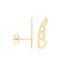 9k Yellow Gold Earrings - 9ct Y/G Graduated Hearts Studs - by Hearts Forever Jewellers
