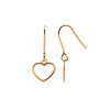 9k Yellow Gold Earrings - 9ct Y/G Heart Drop Studs - by Hearts Forever Jewellers