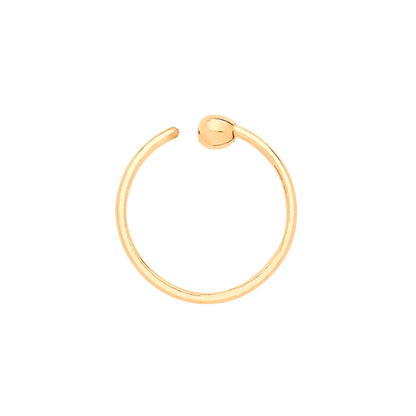 9k Yellow Gold Earrings - 9ct Y/G Nose Hoop - by Hearts Forever Jewellers